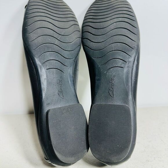 CLARKS Women's Neenah Garden Ballet Flat LEATHER TEXTILE BLACK Leather Size 7,5 - Picture 7 of 8